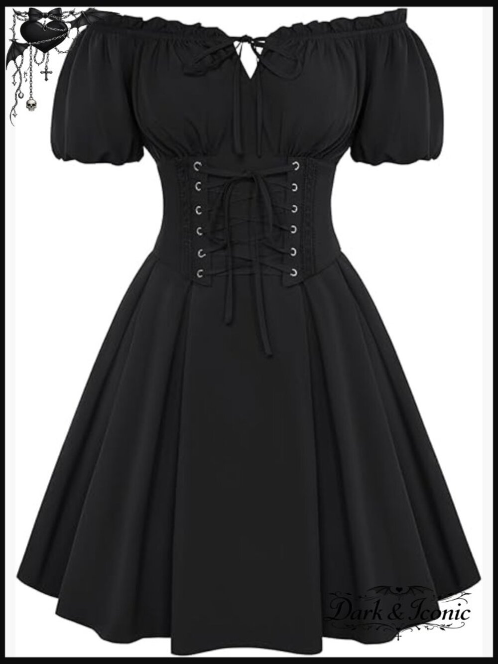 Off Shoulder Corset Midi Dress Renaissance Fairy Dress